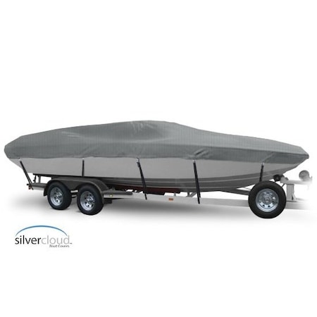Eevelle Boat Cover DECK BOAT Low Rails, Outboard Fits 27ft 6in L up to 102in W Silver SCDEK27102B-SLR